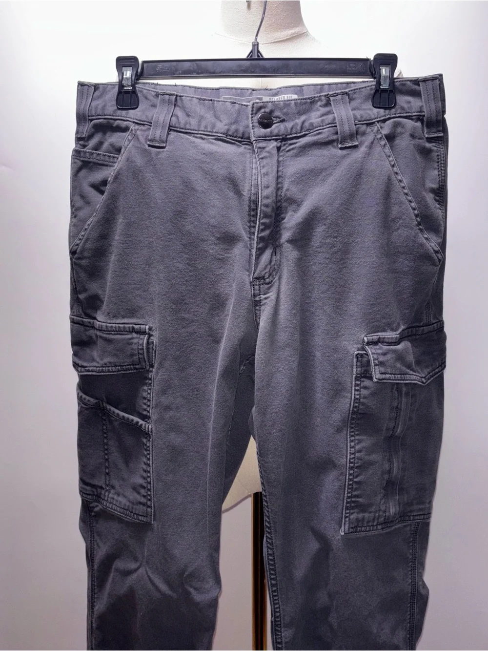 Carhartt Rugged Flex Relaxed Fit Canvas Cargo Work Pants Size 33x34